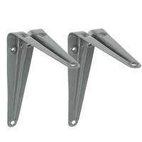 AMIG Plankdrager/planksteun van metaal - 2x - gelakt grijs - 100 x 125 mm - Plankdragers