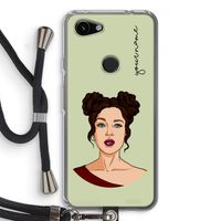 Pop-Art Creator: Pixel 3a Transparant Hoesje met koord
