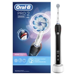 Oral-B elektrische tandenborstel Pro 2 2000S zwart - 2 poetsstanden