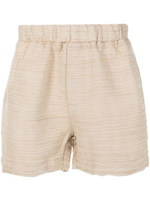 Osklen short Rustic à rayures brodées - Tons neutres
