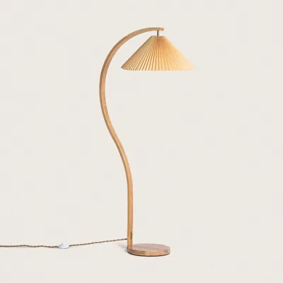 Staande lamp oranje stoffen Seronga kap vloerlamp 146cm