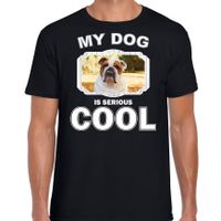 Honden liefhebber shirt Britse bulldog my dog is serious cool zwart voor heren 2XL  -