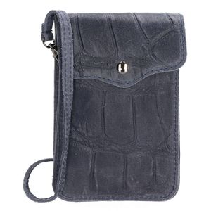 Charm London Phone Bag Elisa Telefoontasje Croco Jeansblauw