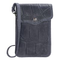 Charm London Phone Bag Elisa Telefoontasje Croco Jeansblauw - thumbnail