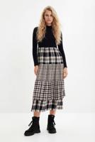 Midi-jurk met geruite rok - BLACK - L