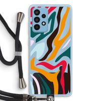 Colored Zebra: Samsung Galaxy A52 Transparant Hoesje met koord