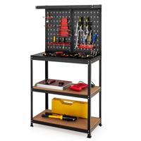 Werkbank voor het Opbergen van Gereedschap met Pegboard & 2 Lagere Planken 81 x 41 x 155 cm
