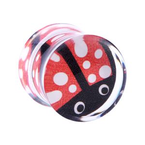 Double Flared Plug met sweet ladybeetle Acryl Tunnels & Plugs