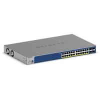 Netgear 24-poorts gigabit poe+ smart switch met 4 sfp+ poorten (grijs, 10g,smart managed)