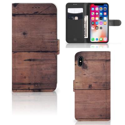 Apple iPhone Xs Max | Book Style Case | Old Wood