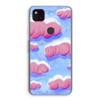 Roze wolken met vogels: Google Pixel 4a 5G Transparant Hoesje Roze wolken met vogels: Google Pixel 4a 5G Transparant Hoesje