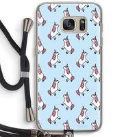 Eenhoorns overal: Samsung Galaxy S7 Transparant Hoesje met koord