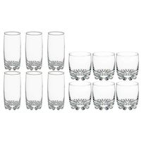 Set 12x stuks Tinn-serie water/drink glazen 310 en 380 ml van glas - thumbnail