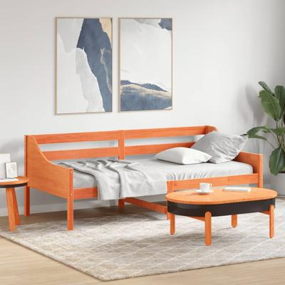 Bedbank zonder matras wasbruin 100x200 cm massief grenenhout