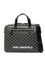 Karl Lagerfeld porte-documents en cuir à motif monogrammé - Noir - thumbnail