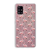 Flamingoprint groen: Samsung Galaxy A51 5G Transparant Hoesje