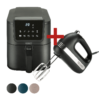 Bundel: Thuis bakken met weinig ruimte - Elements Handmixer + Slimfit Airfryer 5L