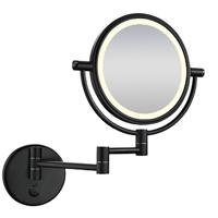 Wiesbaden Mat Zwarte Wandscheerspiegel met LED Verlichting