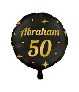 Classy Folieballon Abraham 50 Jaar Zwart/Goud (46cm)