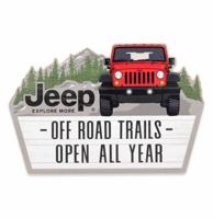 Jeep Off Road Trails Open All Year Houten Wandbord GROOT 58,5 x 87 cm (Kleine Beschadiging)