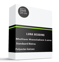 Molton Hoeslaken Luna - Standaard Matras - 2-PACK - 80x200 Cm - Luna Bedding Matrasbeschermer - Dekbed-Discounter.nl