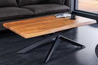 Massief houten salontafel MAMMUT 110cm zwart acacia 3,5cm tafelblad boomrand - 44059