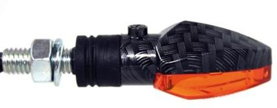 CHAFT Tinny, Knipperlichten voor de motorfiets, Carbon met oranje lens (per paar)