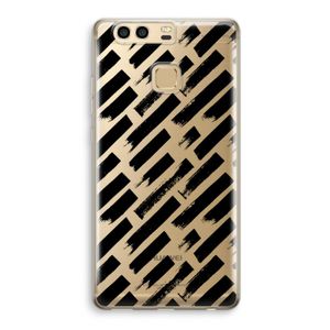 Zwarte vegen: Huawei P9 Transparant Hoesje
