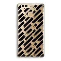 Zwarte vegen: Huawei P9 Transparant Hoesje