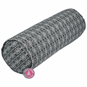 Yogi & Yogini Yoga Bolster Zwart/Wit Rond Katoen - Patroon - 60 x 16 cm