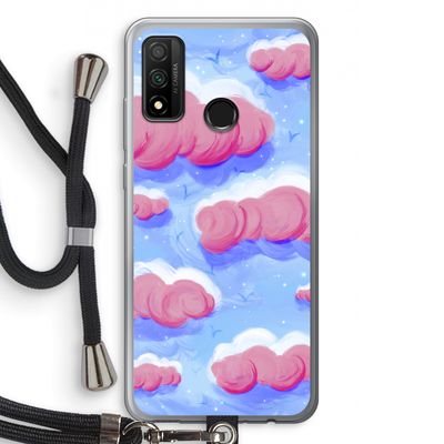 Roze wolken met vogels: Huawei P Smart (2020) Transparant Hoesje met koord