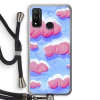 Roze wolken met vogels: Huawei P Smart (2020) Transparant Hoesje met koord