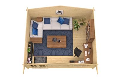 Blokhut - Tuinhuis Tova | 44 mm | vuren groen geïmpregneerd