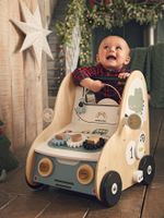 Loopwagen met autoremmen, gemaakt van FSC®-hout meerkleurig