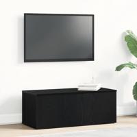 TV-kast met lade Zwart Eiken 80x34x30 cm Bewerkt hout