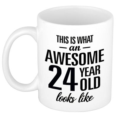 Awesome 24 year cadeau mok / beker 300 ml