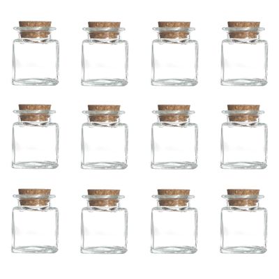 Set van 24x stuks voorraadpotjes/bewaarpotjes 50 ml glas met kurken stop