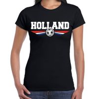 Holland landen / voetbal t-shirt zwart dames