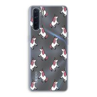 Eenhoorns overal: Oppo A91 Transparant Hoesje