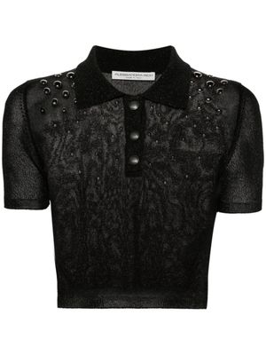 Alessandra Rich Polotop met studs - Zwart