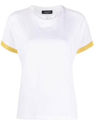 Fabiana Filippi t-shirt en coton à ornements de perles - Blanc