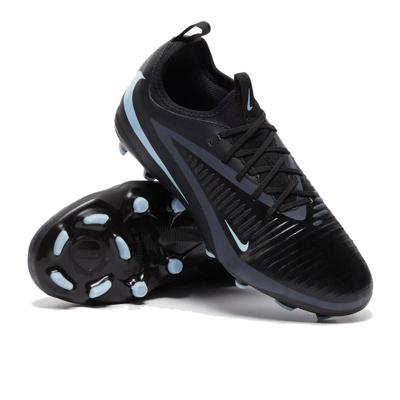 Nike Phantom 6 Low Academy Gras / Kunstgras Voetbalschoenen (MG) Kids Zwart Lichtblauw