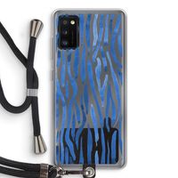Blauwe nerven: Samsung Galaxy A41 Transparant Hoesje met koord