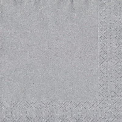 20x Kerst servetten zilver unikleur 33 x 33 cm