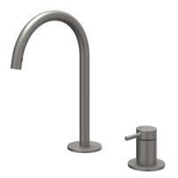 IVY Bond Wastafelkraan - 2-Gats Bladmontage - Geborsteld Metal Black PVD