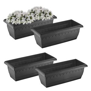 Hega Hoger Plantenbak Jardinera - 4x - anctraciet grijs - 50 cm