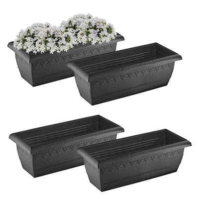 Hega Hoger Plantenbak Jardinera - 4x - anctraciet grijs - 50 cm