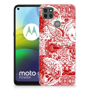 Silicone Back Case Motorola Moto G9 Power Angel Skull Rood