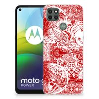 Silicone Back Case Motorola Moto G9 Power Angel Skull Rood - thumbnail