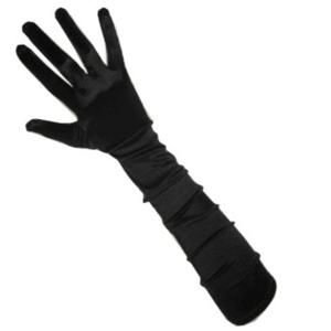Carnaval verkleed handschoenen - dames - gala - zwart - satijn - 48 cm